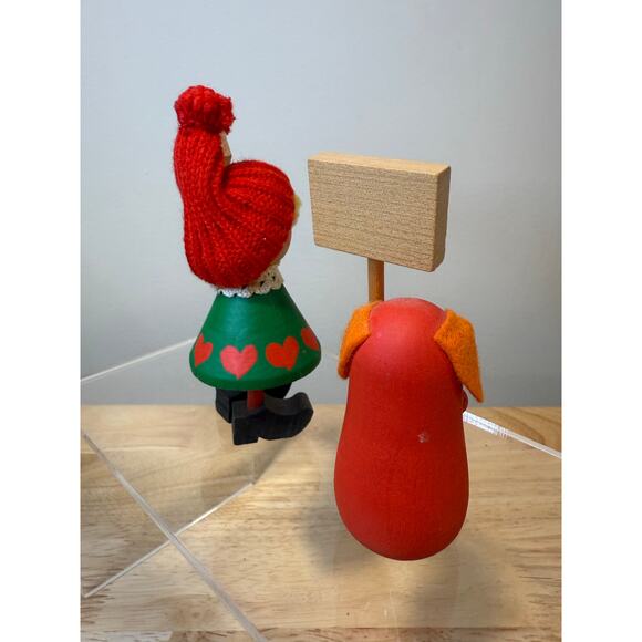 Pair of Ljungstroms Of Sweden Tomte Wooden Figures Christmas Holiday God Jul JL - Picture 8 of 12
